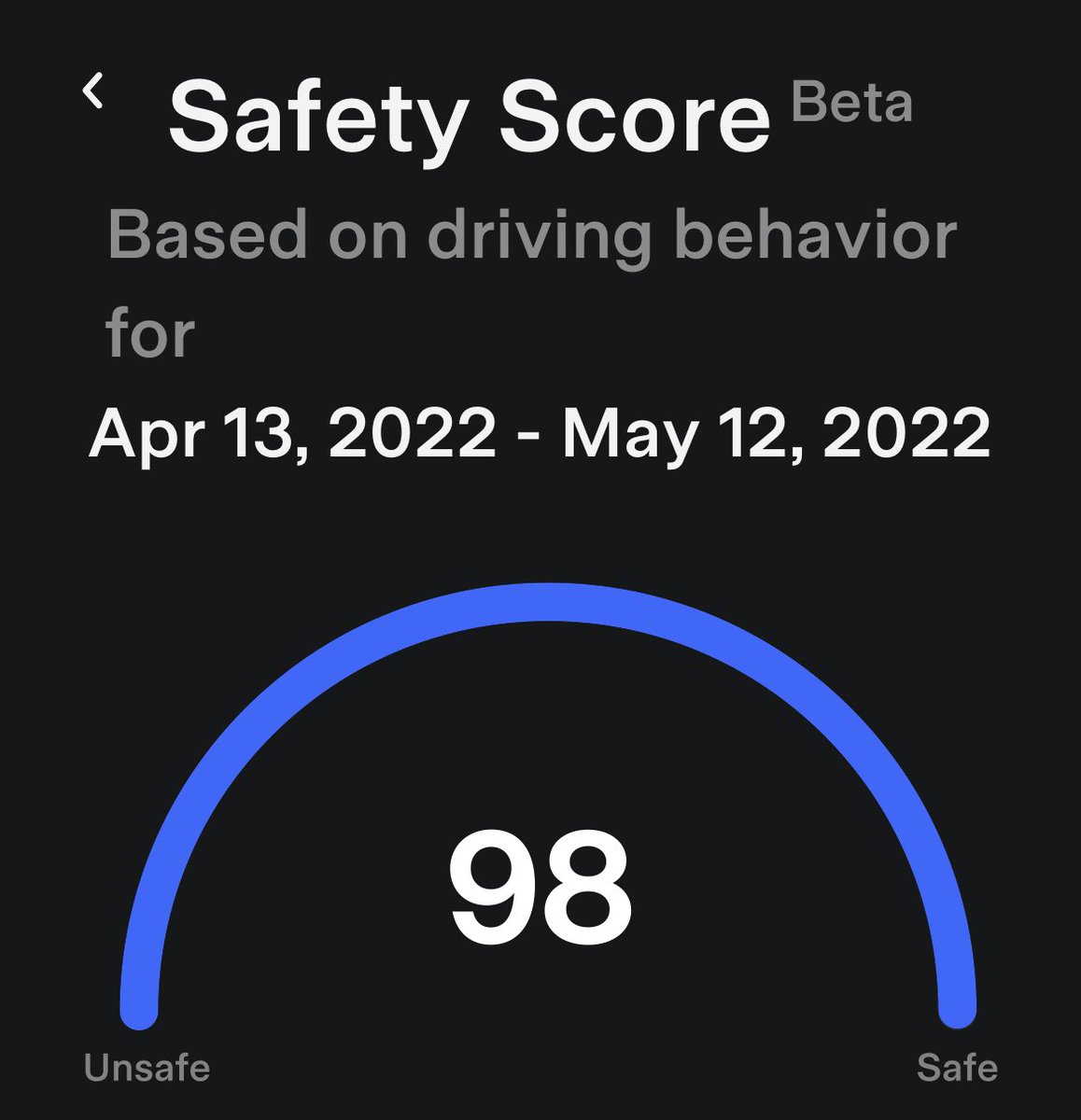 ChickTesla's tweet photo. Am I close enough now? So my daughter thinks that if your score is poor like 50% you should automatically get full self drive. Makes sense to me. https://t.co/9bmob0v1kG