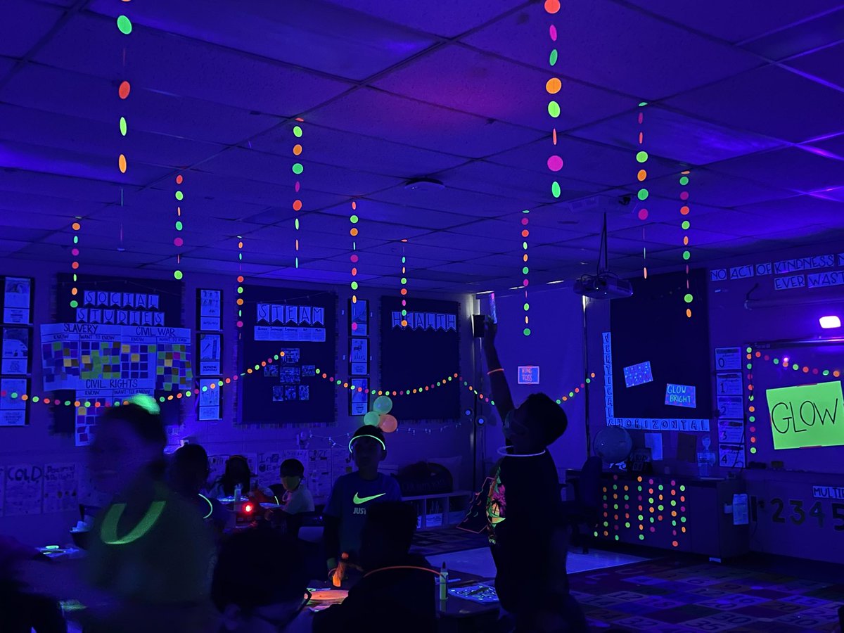 What do awesome teachers do? Have an amazing educational glow party to kick off NJSLA! #shinyapples