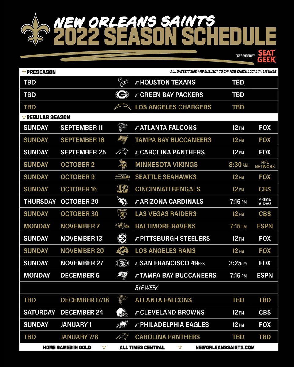 Saints Roster Printable Saints Schedule Printable