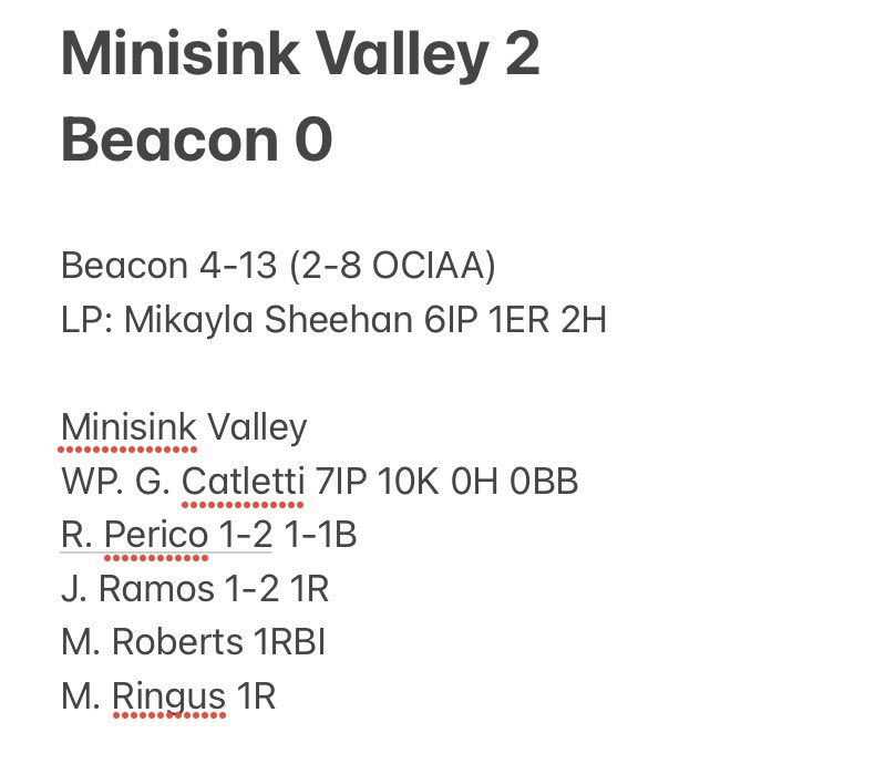 Beacon_SB's tweet photo. We played a fantastic game tonight under the lights against the #4 Ranked Class A school in NYS. Great defense backing up Sheehan’s 2-hitter in the circle. MV’s Catletti pitched a great outing with 10 K’s. Good things happen when you play with passion and heart. @BCSDBulldogs https://t.co/2dj4RfnQX3