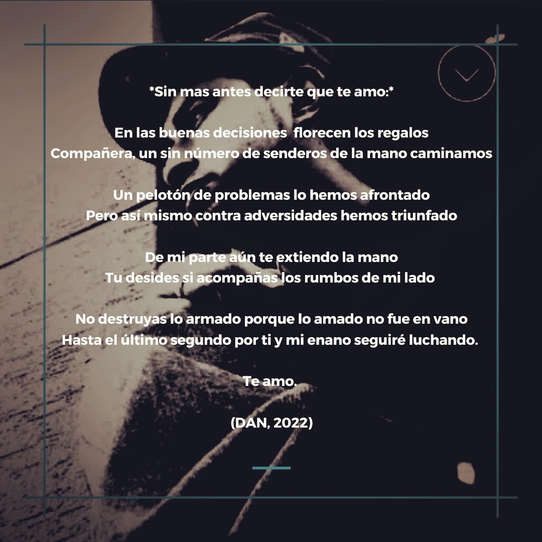Danielhgrd's tweet photo. *Sin mas antes decirte que te amo:*
#poesia
#arte
#versos 
(DAN, 2022) https://t.co/1fmqM64Rm1