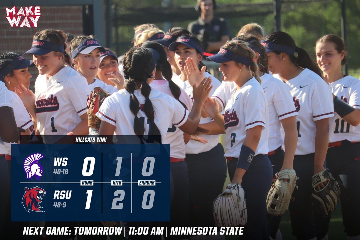 rsusoftball's tweet image. Game 1 ✅

See y’all tomorrow at 11AM. 😼🐾
#HillcatSoftball #purposedrivenmindset
