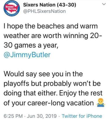 that_guy_waloo's tweet photo. Throwback to sixers fans dissing jimmy butler https://t.co/C8ipALpGs8