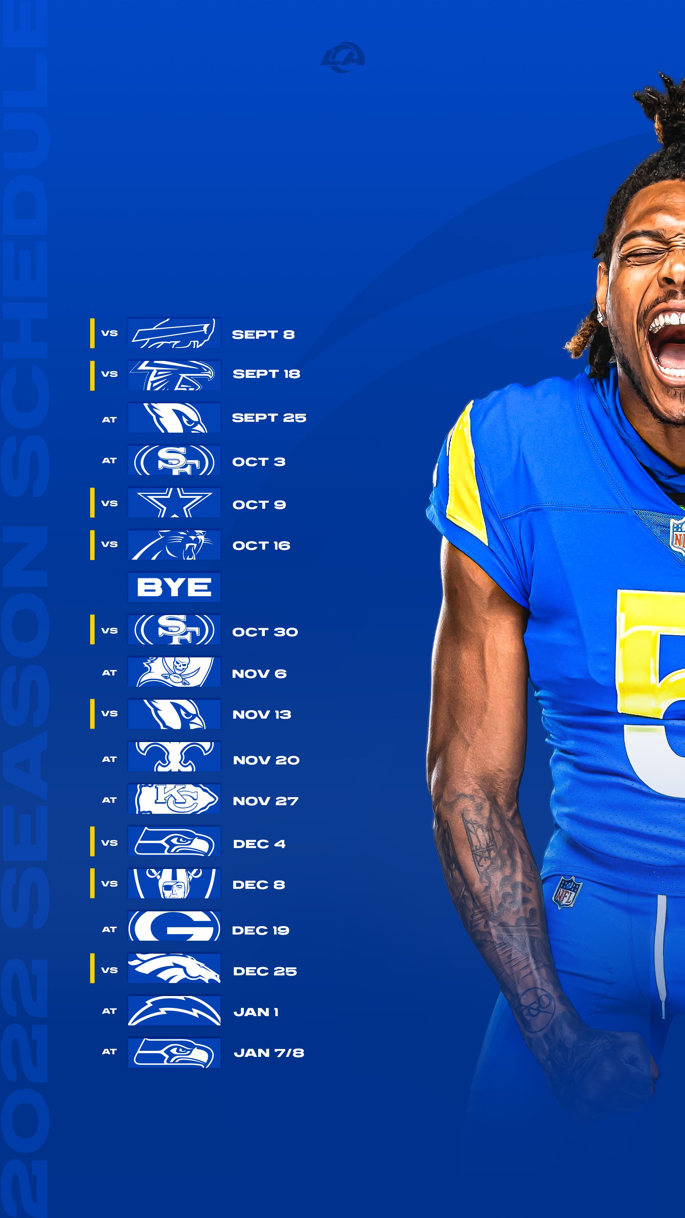 Måler Sober undskyldning Los Angeles Rams on Twitter: "☑️Calendars marked ☑️ Tickets purchased  ⬜️Wallpapers updated Go ahead and check another box.  https://t.co/9Ceh9eryUk" / Twitter