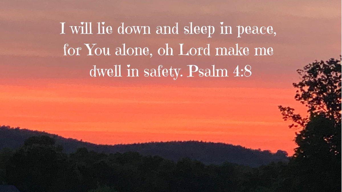 JaymeHull's tweet photo. Do you need bedtime peace to help you sleep? 
Many of us struggle with this one problem… we just can’t sleep peacefully through the night.

Whatever is keeping you up at night is not as strong as the powerful Word of God.
Psalm 4:8 &amp; Proverbs 3:24
#Evening #Peace #sleep https://t.co/0VYmtu5xMp
