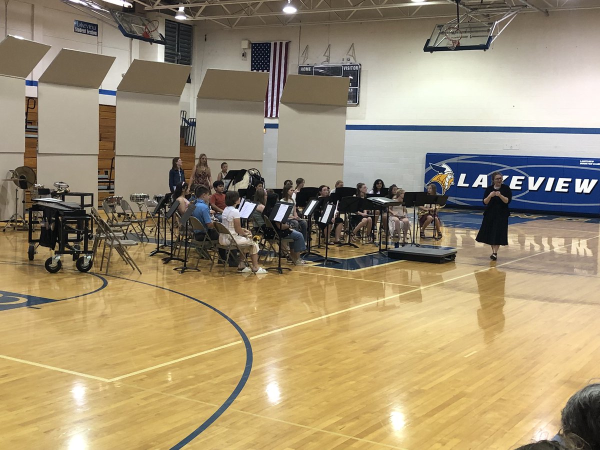 The 5th-8th grade band students put on a great spring concert tonight! Kudos to Mrs. Aschoff and Mrs. Cash! <a href="/LVvikingbands/">Lakeview Viking Band</a> has a bright future! #lakeviewvikes