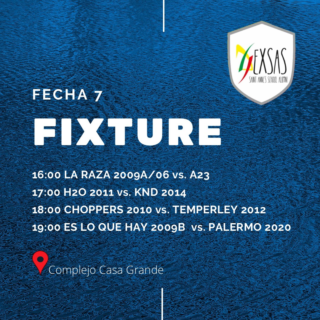 ex_SAS's tweet photo. Ya están confirmados los horarios de la Fecha 7 🗓

📆 Sábado 14 de mayo

📍 Complejo Casa Grande

🆓 @SharmutaFC_2003 

#exsas #torneoaperturaexsas🏆⚽️ https://t.co/kDPbHuaMNc