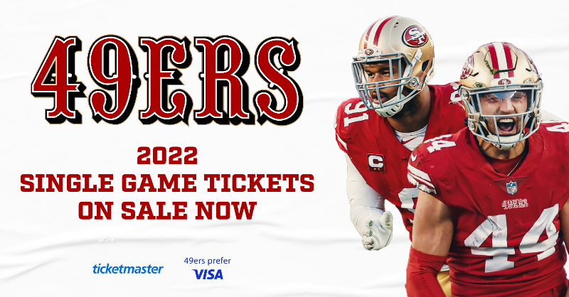 San Francisco 49ers on X: 'Can't wait to get back in front of the Faithful!  Get your single game tickets today 