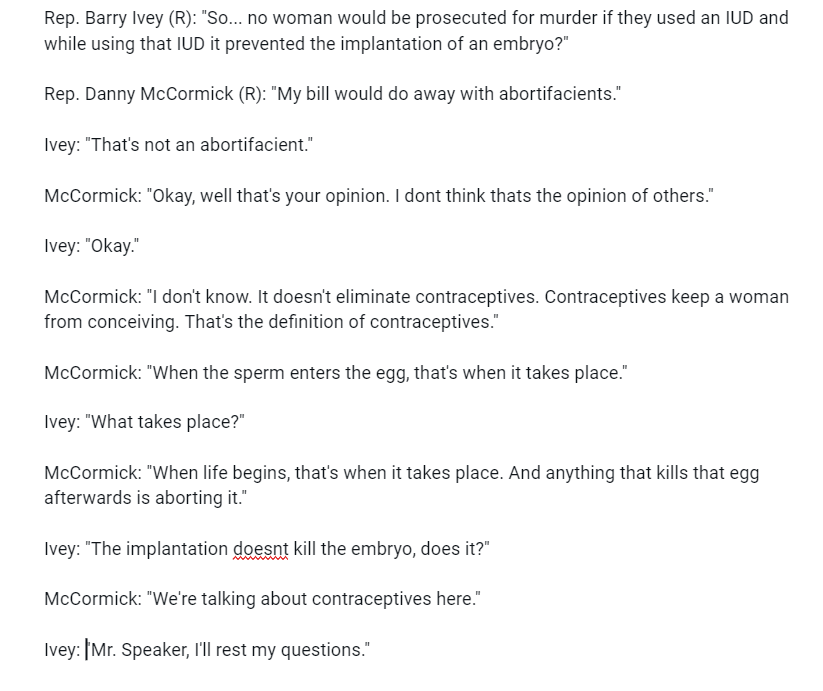 CAKitchener's tweet photo. Please enjoy these two male legislators trying to debate IUDs. Republican Rep. Barry Ivey and Danny McCormick of Louisiana... https://t.co/CXMaAATuGH