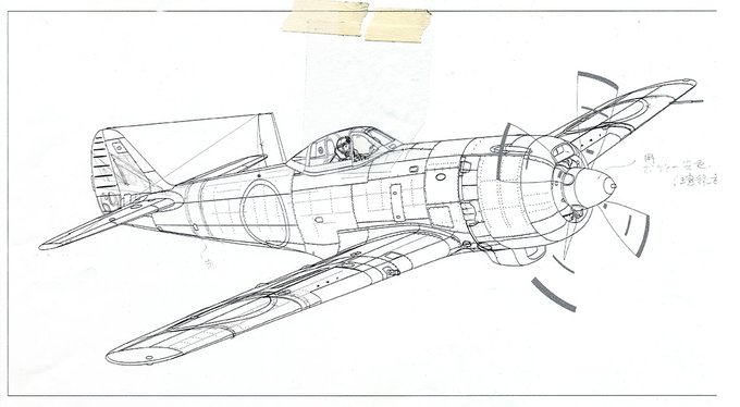 Nakajima Ki84 TYPE4 FIGHTER HAYATE (FRANK)/ボックスアート過去作下絵と完成版 