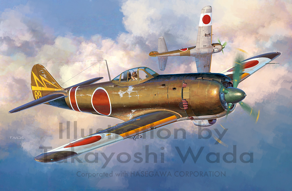 Nakajima Ki84 TYPE4 FIGHTER HAYATE (FRANK)/ボックスアート過去作下絵と完成版 