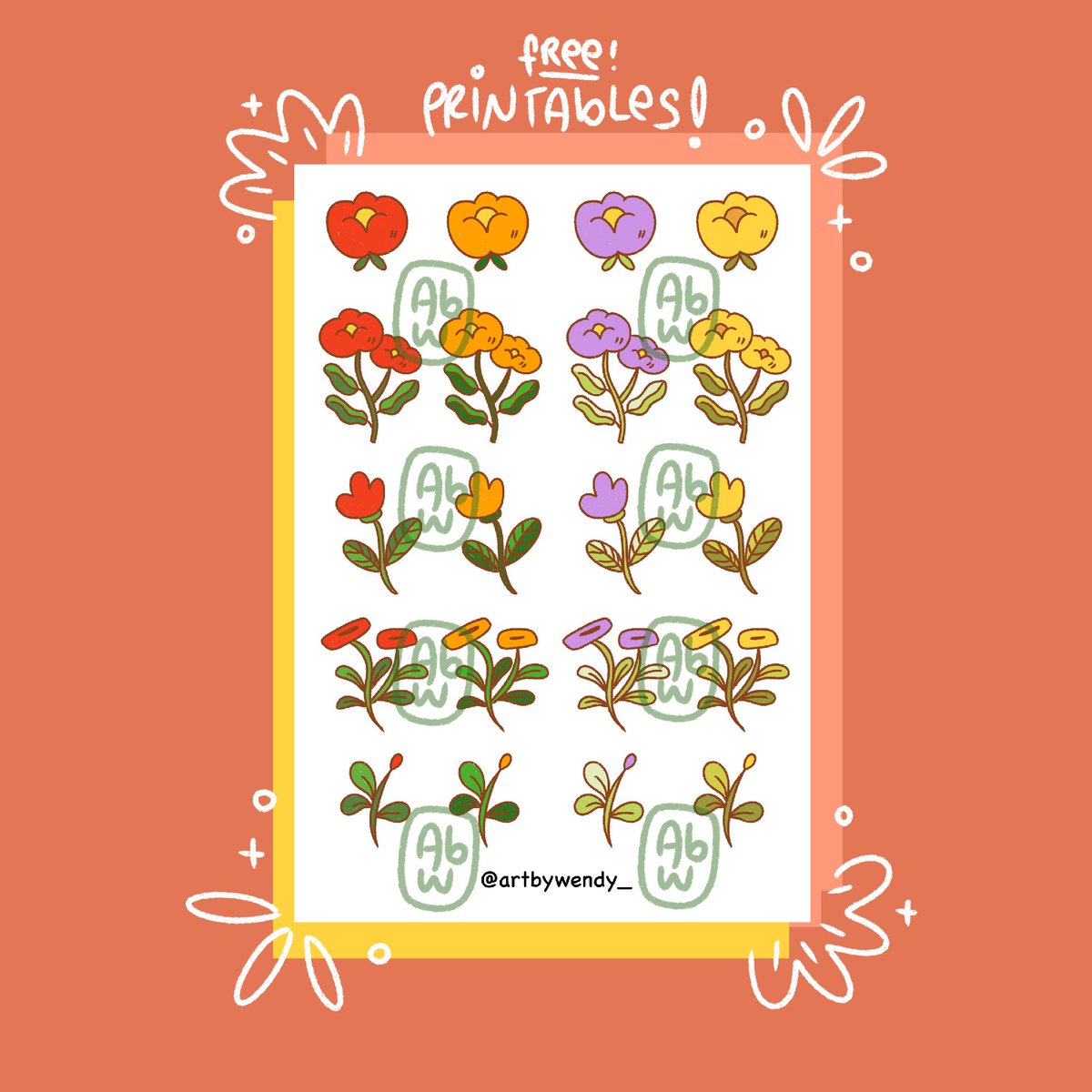 frothylatteshop's tweet image. A printable sticker sheet available on my kofi! It is a "pay at your own price" otherwise free! Do check it out! #stickerprintable #sticker #stickersheets #floralstickers #floralarts #stickershop #smallbiz #kofi #artistsupport