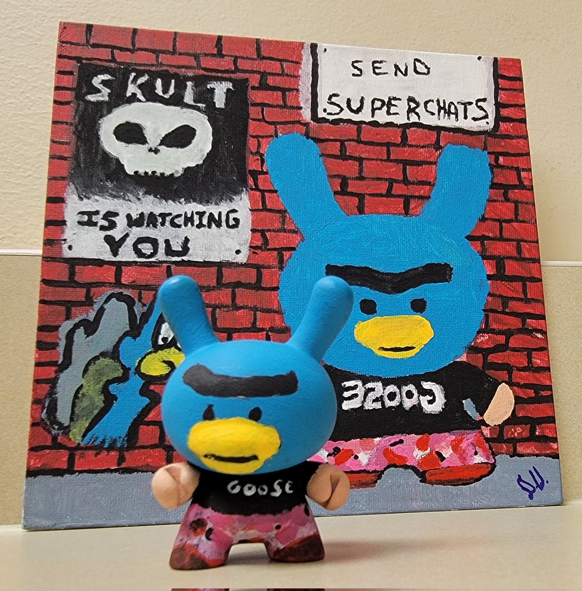 brandywith2Es's tweet photo. Check out this custom @Kidrobot #Dunny and portrait of #GooseFaba made by bro Wes #GooseFabaArt https://t.co/jJcL8a7gVq