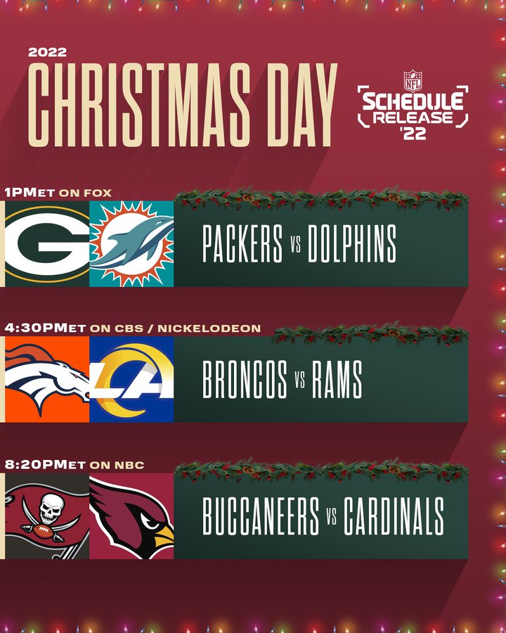 2022 Christmas Eve Bfl Nfl Announces Christmas Day Tripleheader For 2022 Season