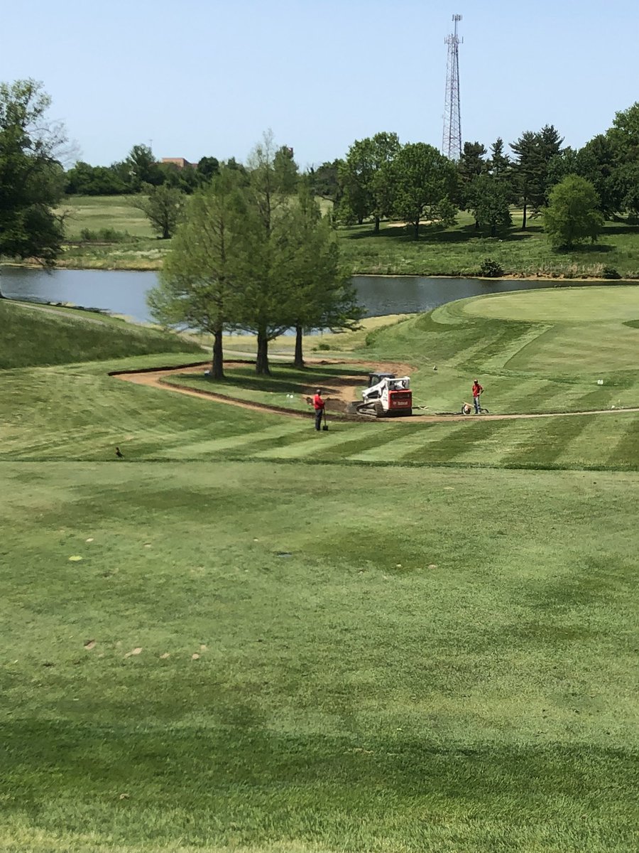 UniversityTurf's tweet image. Cart path renovation underway!