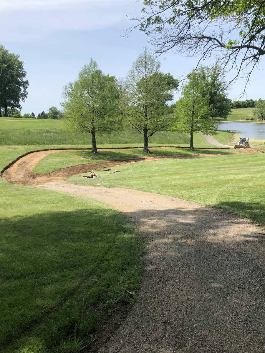 UniversityTurf's tweet image. Cart path renovation underway!