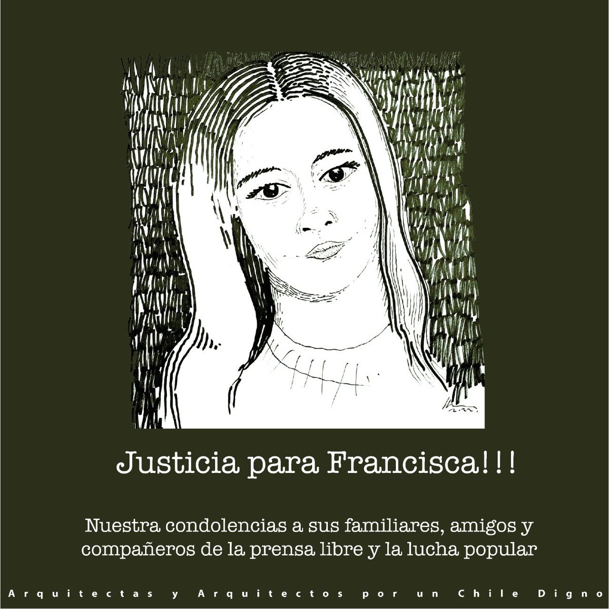 Nuestras más sentidas condolencias y apoyo para con la familia y compañer@s de labores de Señal 3 La Victoria <a href="/tv_piola/">Señal 3 La Victoria</a>  🌹🌹🌹‼️
#JusticiaParaFrancisca