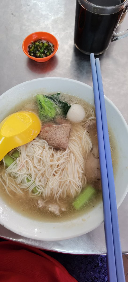 面线汤 Fine noodles soup😋🍜