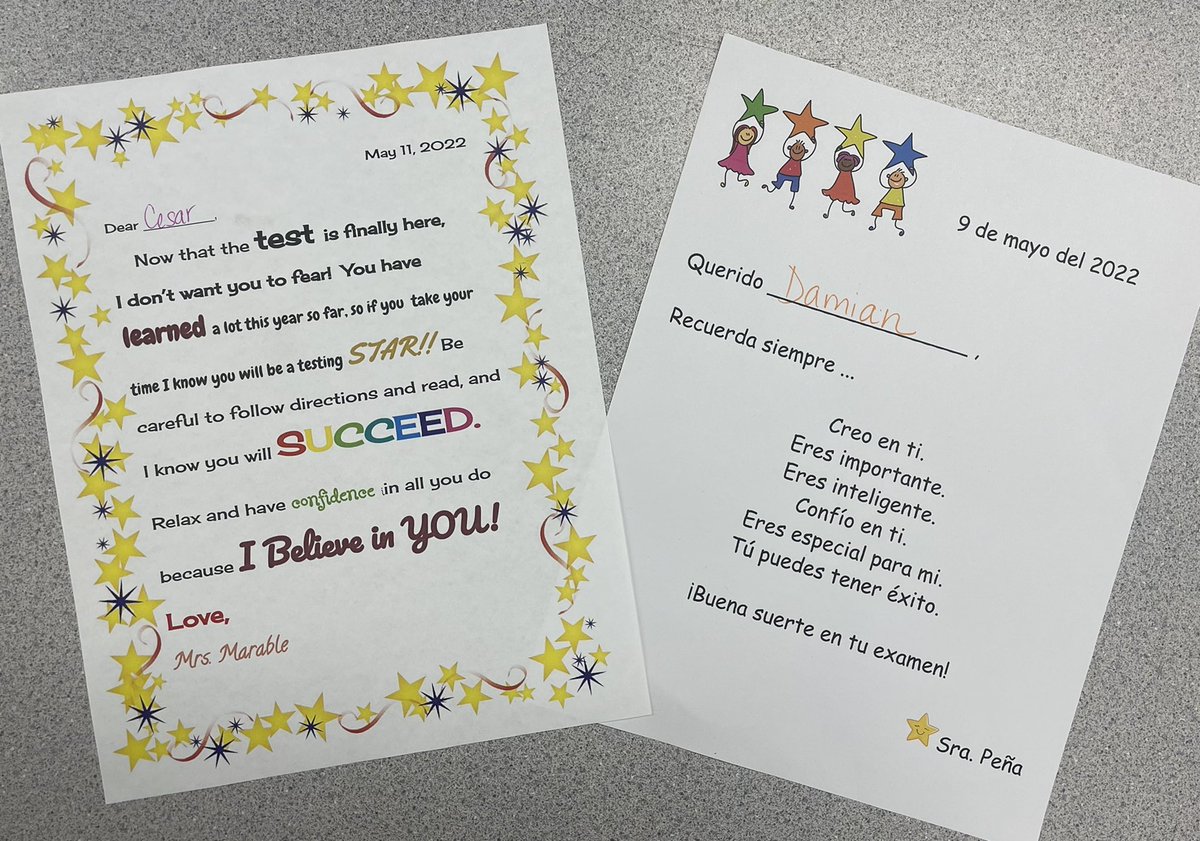 patriciapena71's tweet photo. This week’s Kimball Dual Language School 4th grade SBAC motivators: Parent/Teacher letters, lucky pennies and positive energy rocks. We believe in you 4th graders!  
@yogigis @NSDLeighangela #NSDnow @zepolaj https://t.co/lVvmhLV00k