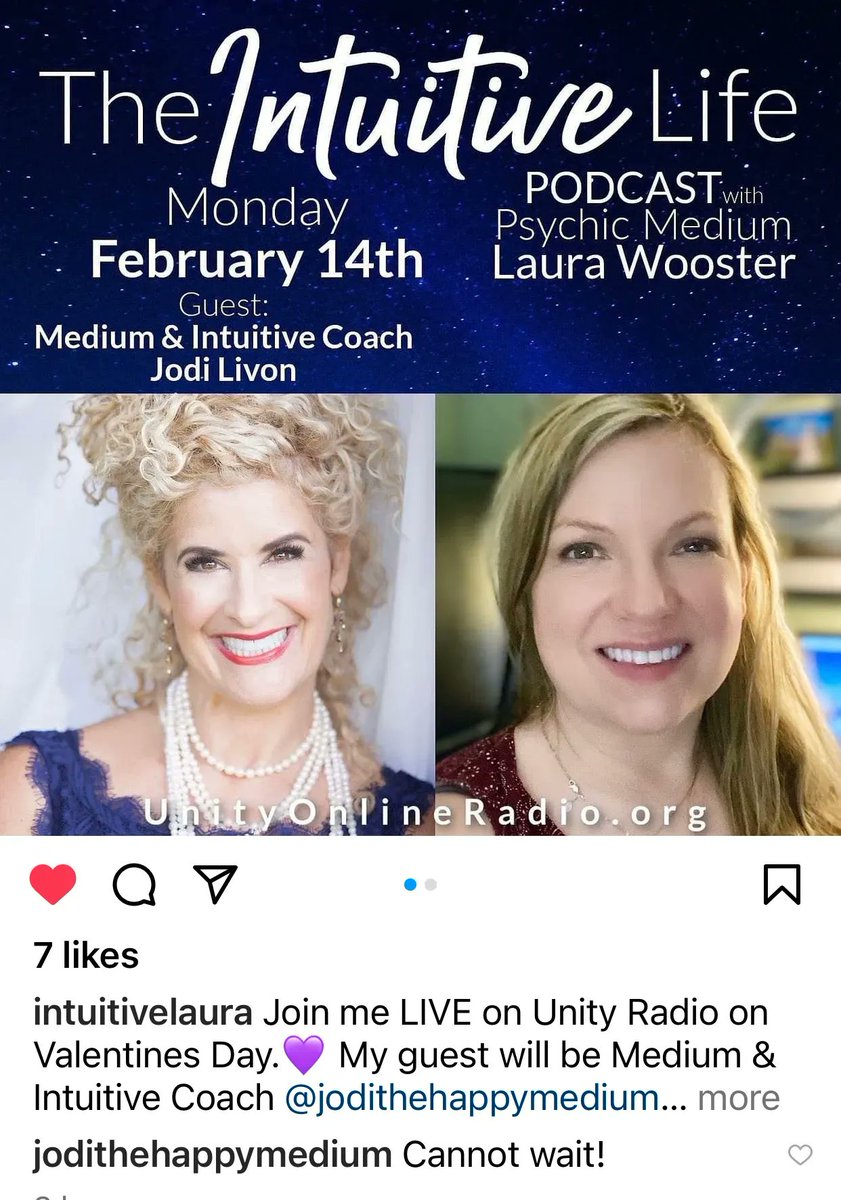 JodiLivon's tweet photo. Join @LauraWooster & intuitive coach #jodilivon, for a conversation about love & intuition! https://t.co/L958AGIatZ #unityonlineradio #intuition #lifeafterlife #GoodVibes #thehappymedium #gutfeeling https://t.co/HVHsRrAYmu