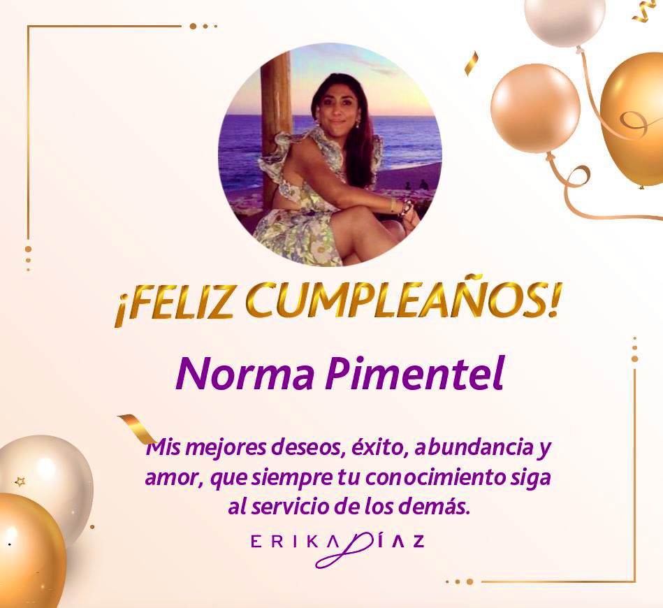ErikaDiazFlow's tweet photo. ¡Muy feliz día! 🎂 En la grata compañía de tu hermosa familia y amigos. #CumpleañeraFeliz #ExitosYBendiciones querida amiga @NormaPimentelMx #MisMejoresDeseos
A FESTEJAR TODO EL MES ✨ https://t.co/VobIHEmIvZ