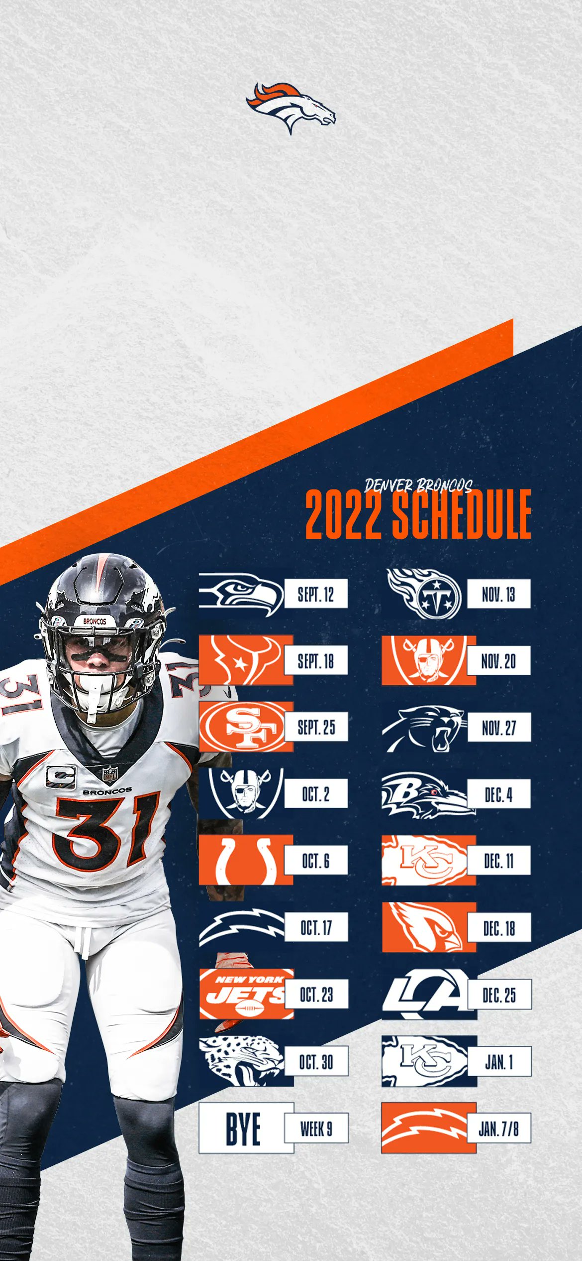 broncos schedule 2022