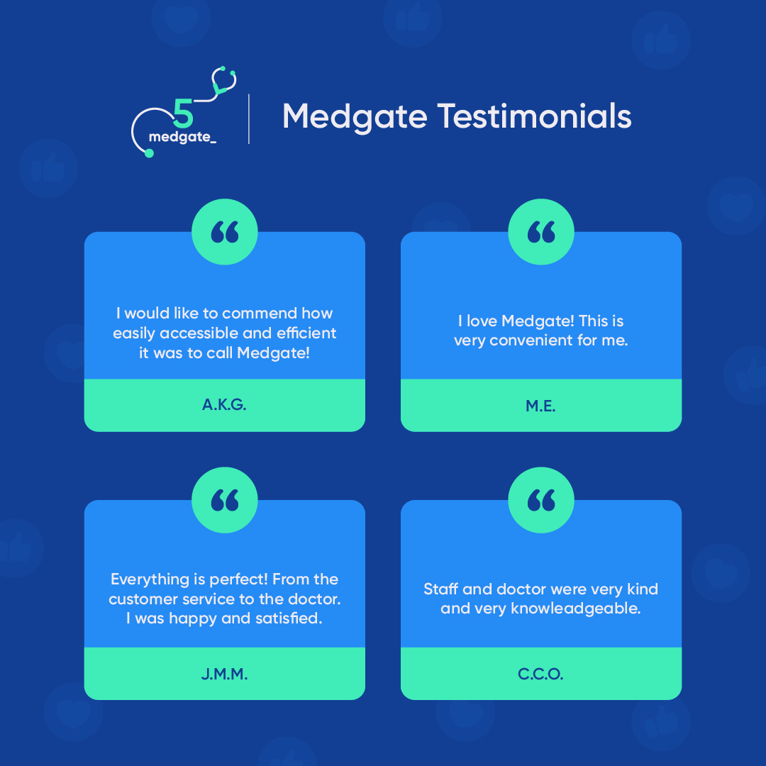 MedgatePH's tweet image. At Medgate, hassle-free access to doctors is made easy for you so your time is well spent at home and at work. Enjoy hassle-free consultations with specialist doctors from Medgate.​

Call doc today!​

#MedgateTestimonials #CallDoc
