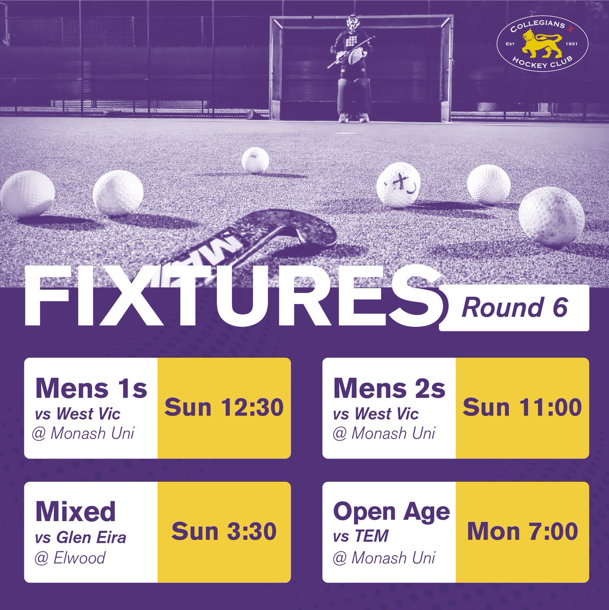 HUGE weekend of hockey ahead of us! Lets get down top support our Lions. Link in bio for fixtures and results. 💪🦁🏑
.
.
#fieldhockey #monash #monashuniversity #melbournesport #wesleycollegemelbourne #hockeyvictoria