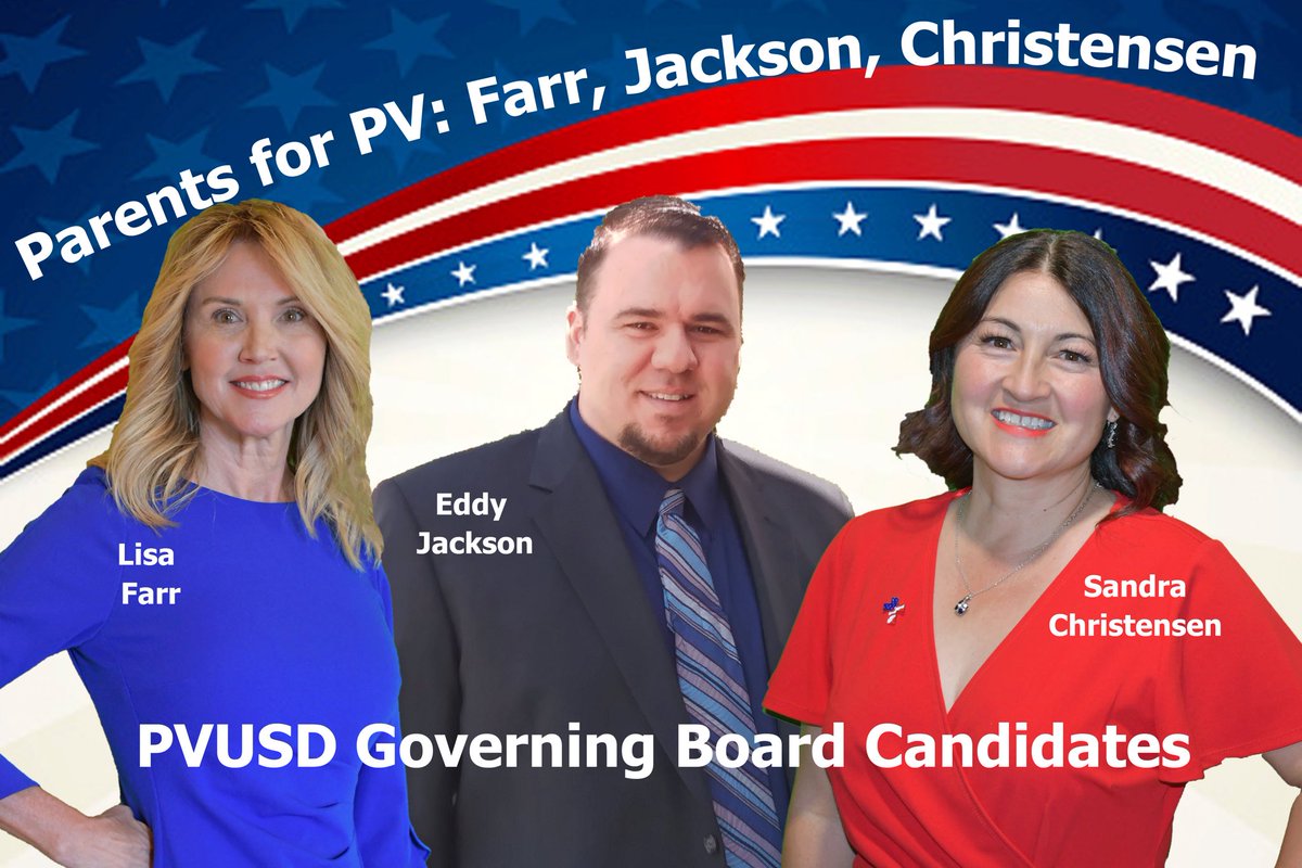 SandraForAZ's tweet photo. Parents for PV: meet the candidates for the three open PVUSD School Board spots.  Farr, Jackson , Christensen #StudentsFirst #ParentsforPV #schoolboard https://t.co/SjdFLXsDFq