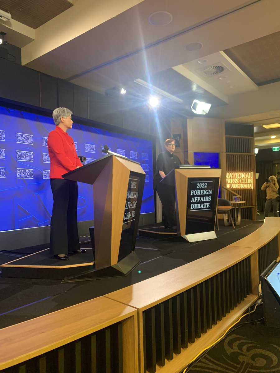 LIVE NOW: <a href="/MarisePayne/">Marise Payne</a> &amp; <a href="/SenatorWong/">Senator Penny Wong</a> address the NPC for the ‘2022 Foreign Affairs Debate’. Tune in now on <a href="/abcnews/">ABC News</a> or later on abc iView.