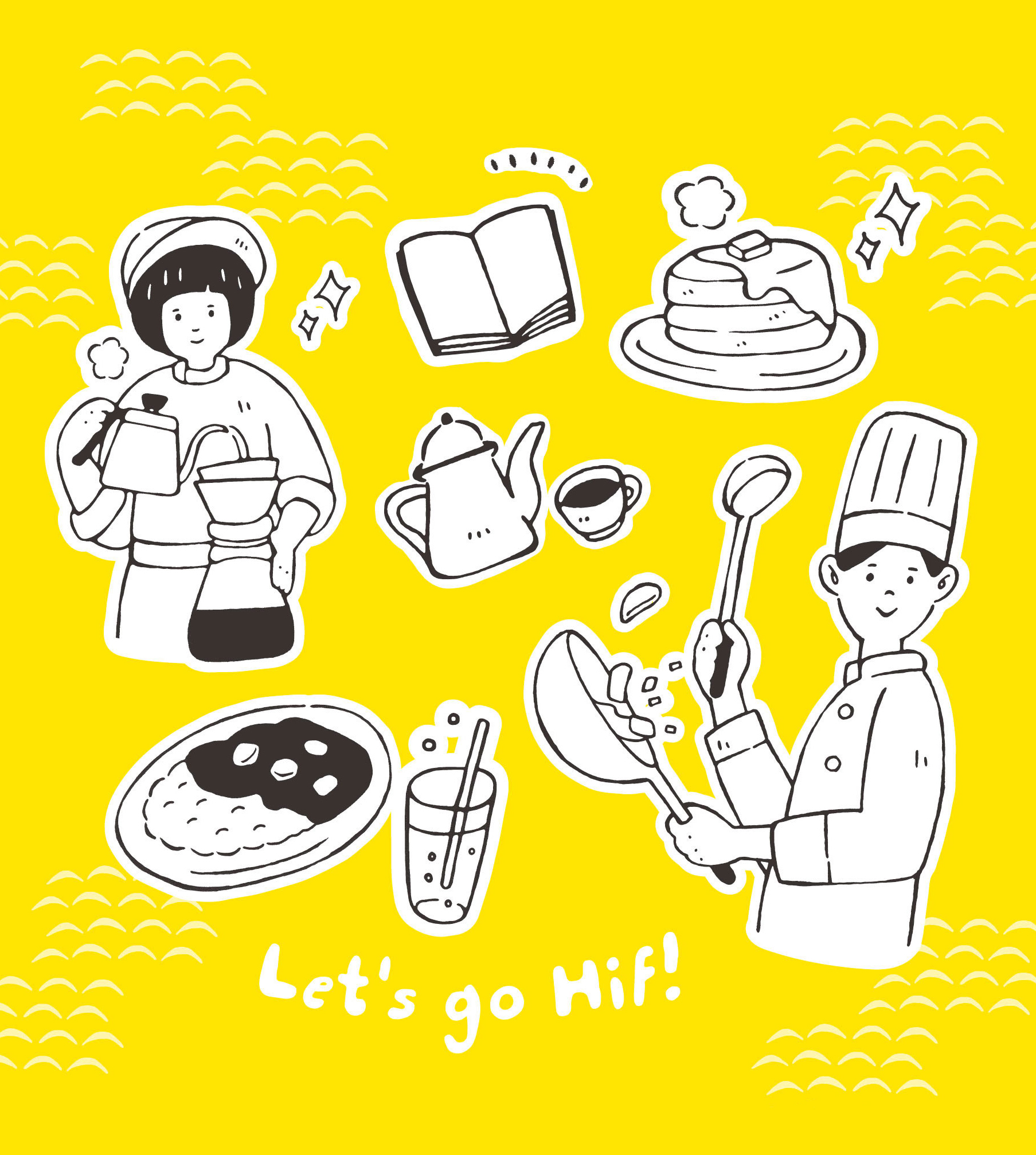 Moeko Kobayashi 過去にhifリゾートさまのリクルートブックデザイン イラストを担当させていただいた時のものです パンフレット イラスト イラストレーター リクルート 採用 レストラン カフェ ホテル T Co Enpuq7xwzl Twitter