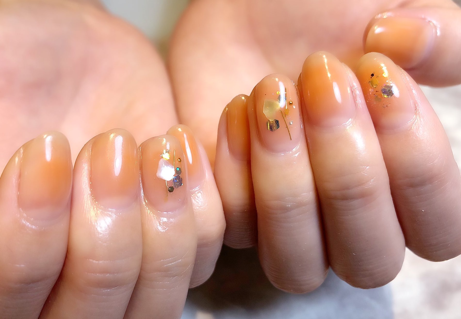 Nail106g 西日暮里駅前 オレンジチークネイル T Co Ae2dwcvqhs Twitter