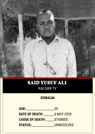 iSpeakAfrica_'s tweet photo. This month marks 2 years since journalist Said Yusuf Ali was killed. He was stabbed 4 times while to trying to break a fight in Mogadishu, #Somalia. #LetsTakeAMoment to remember him. @HarunMaruf @willintune @CPJAfrica @sjs_Somalia @NUSOJofficial @OAbraar https://t.co/2cpNl8LsKR