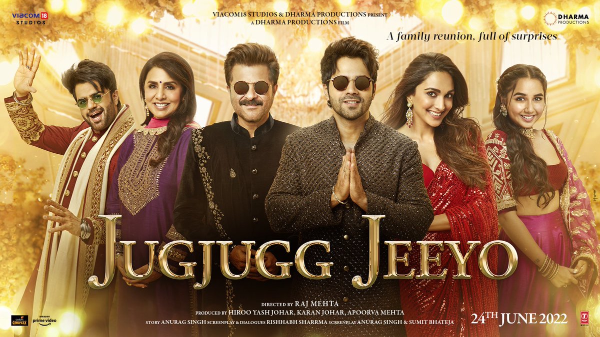 Varun_dvn's tweet photo. Family > everything else, humesha! 
It’s a family that makes a home, and our #JugJuggJeeyo paarivar are on their way to make your heart, their home on 24th June in cinemas near you! https://t.co/J5CMUV1gqH