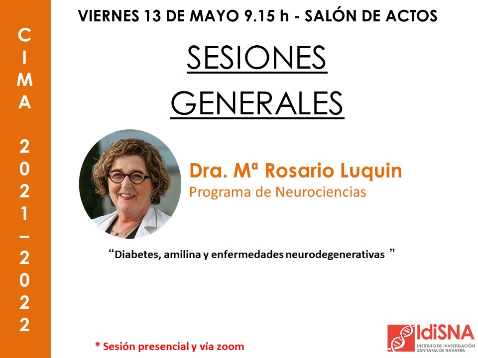 CIMA_unav's tweet photo. Escuchando avances en #Parkinson y #Alzheimer y su relación con la #diabetes y la #amilina,  de la mano de la Dra.Luquin de nuestro Programa de Neurociencias y de @ClinicaNavarra @idisnanavarra https://t.co/OfK94h04gF