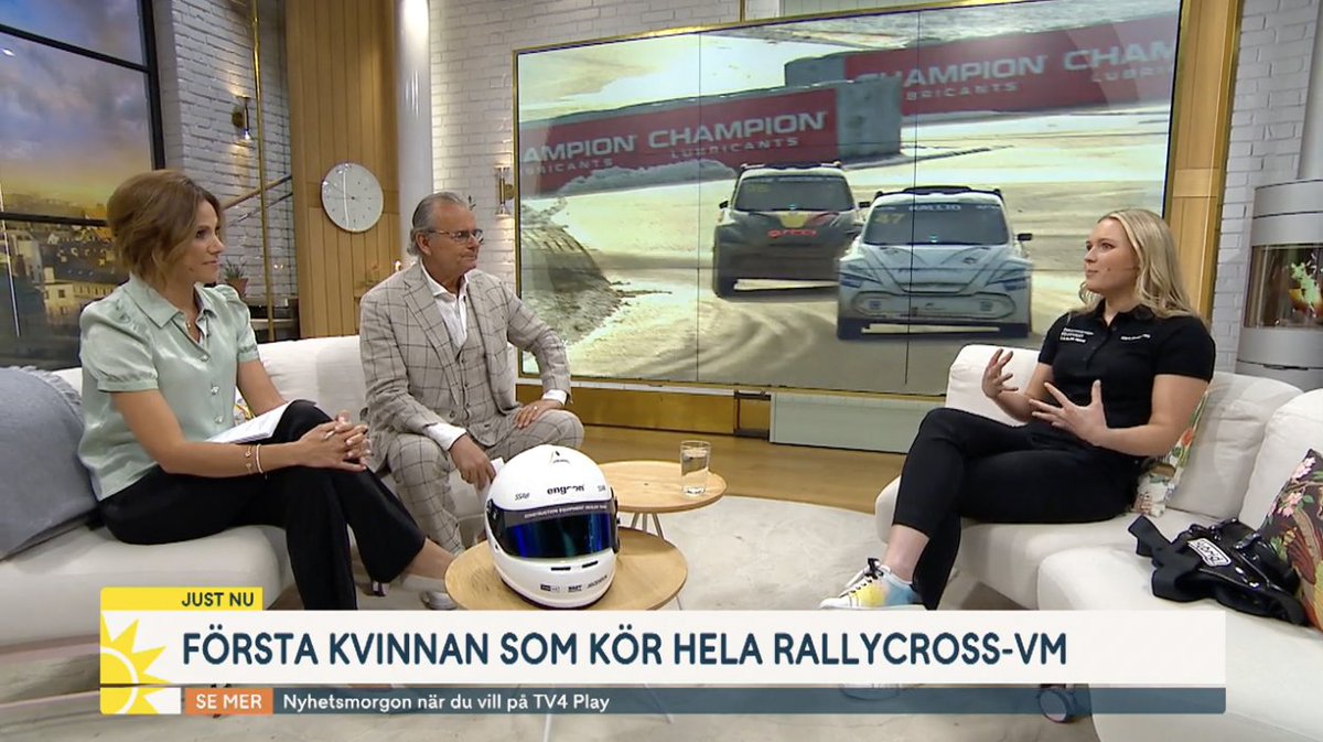 If you missed this morning's <a href="/Nyhetsmorgon/">Nyhetsmorgon</a> 📺 show with <a href="/klara_rx/">Klara Andersson</a> 🇸🇪 where she was interviewed about her coming <a href="/FIAWorldRX/">FIA World Rallycross Championship</a> 🏁 season with #CEDealerTeam, look no further 👉 bit.ly/3l4Ac5Z
#WorldRX #ConstructionEquipment #ChangeStartsHere #Sustainability #PWR #RallyCross