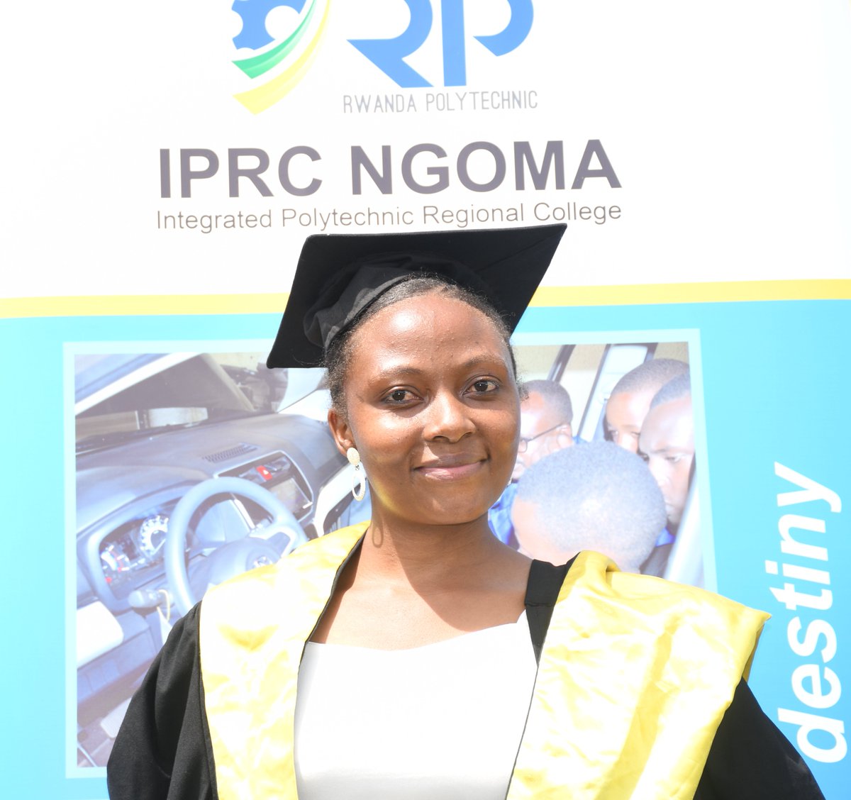 Ngoma_College's tweet photo. Mbabazi Violet is the best academic performer of IPRC Ngoma. After being awarded Advanced Diploma in Food and Beverage Services  during #RP5thGraduation, she was also awarded as the best performer. Rwanda Polytechnic held the 5th graduation yesterday. @RwandaPolytec @SU_IPRCNgoma https://t.co/DvqRCTgVyP