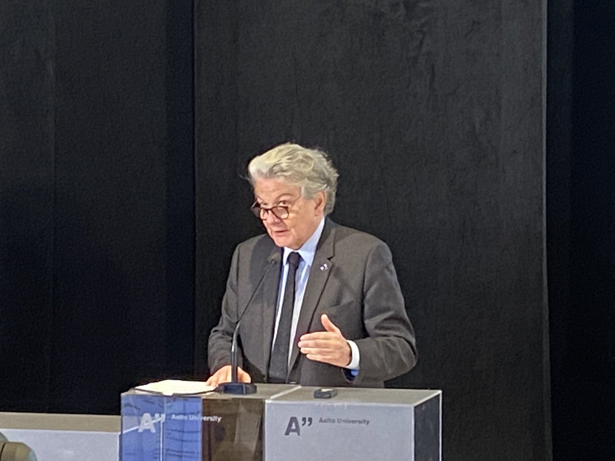 LindstromMaarit's tweet photo. Innovative Bioeconomy - Future Strategies and Solutions. Keynote speaker Commissioner @ThierryBreton encourages us to competitive green growth👍 - Spot on! #Dipoli @TEM_uutiset https://t.co/w76hlcIPlh
