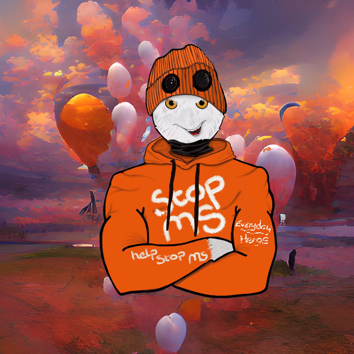 #nftcommunity art is very subjective and means different things to different people. My partner was diagnosed with Multiple Sclerosis, a life changing condition last year. To me the balloons and vibrant orange of the MS Society represent hope. #NFTs 

opensea.io/assets/matic/0…