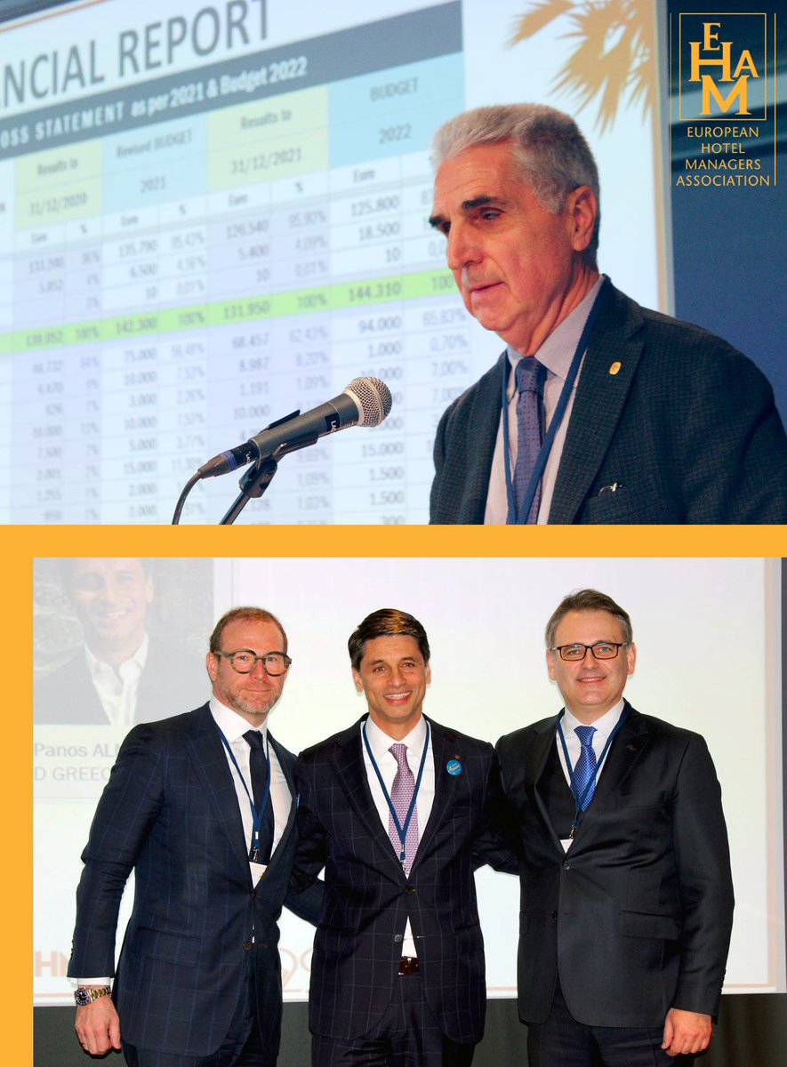 EHMAssociation's tweet photo. I am extremely delighted to continuing  my role  as Treasurer with the  Ehma Executive Committee  newly  elected in Switzerland, formed by  Panos Almyrantis  President , Stephan Stokkermans 1st Vice President and  Pawel Lewtak Vice President.

Giuseppe Mariano
General Manager https://t.co/QelrnOXYIh