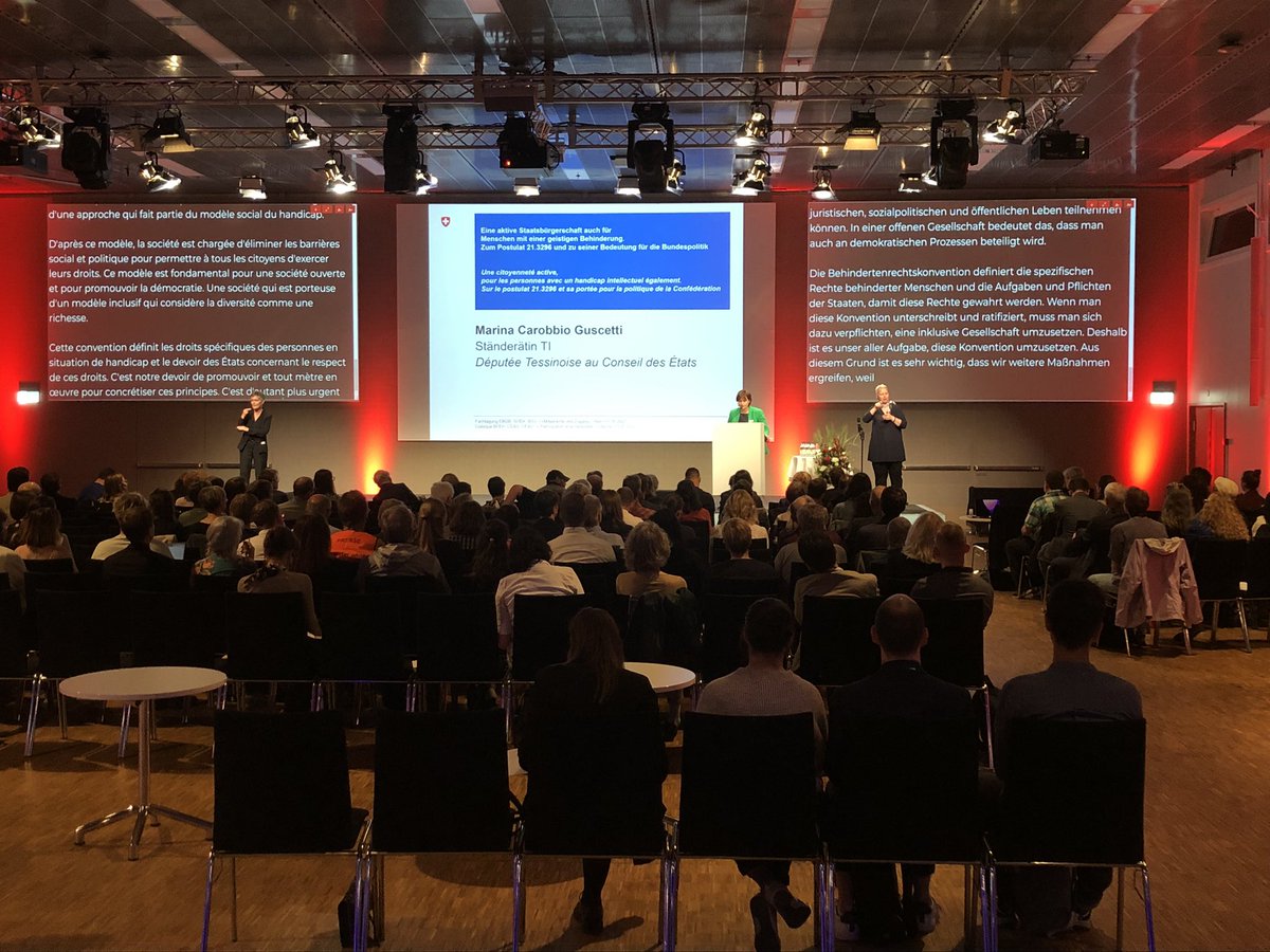 „Es braucht mehr Massnahmen zur Umsetzung der UNO-Behindertenrechtskonvention in der Schweiz.“ <a href="/MarinaCarobbio/">Marina Carobbio</a> an der Tagung Mitsprache und Zugang des @EBGB_BFEH_UFPD
