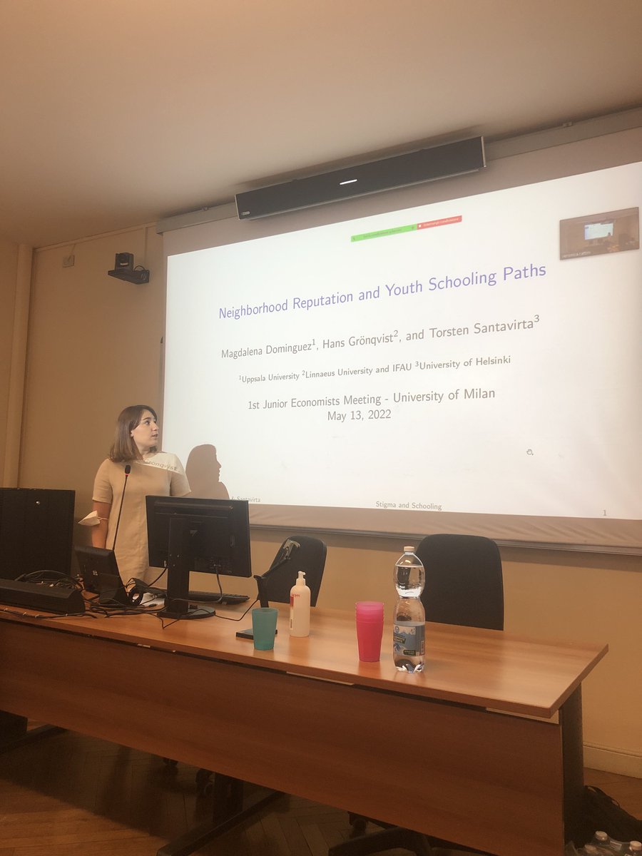 Great start of the 1st Junior Economist Meeting at <a href="/DemmUnimi/">demm_unimi</a> !!!

Presentations by: <a href="/m_dominguezp/">Magdalena Domínguez</a> <a href="/melikekokkizil/">Melike Kökkızıl-Ekrem İmamoğlu’nu Serbest Bırakın</a> <a href="/g_caprini/">Giulia Caprini</a> <a href="/LobeckMax/">Max Lobeck</a> <a href="/LudoGazze/">Ludovica Gazzè</a> <a href="/MartaGolin/">Marta Golin</a> <a href="/valezurla/">Valeria Zurla</a> <a href="/Fra_Barilari/">Francesco Barilari</a> 

Keynote speech: <a href="/LibertadGonLu/">Libertad González</a> 

You can follow online from here: ceeds.unimi.it/unimi-jem22/