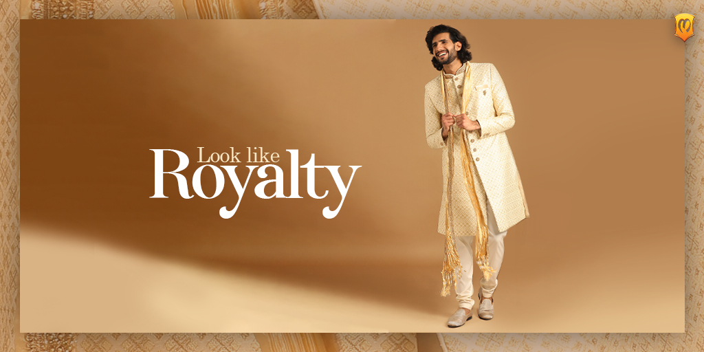 weddingplz's tweet photo. Make it an occasion of a lifetime with regal celebration wear made in @Manyavar_ ✨
#CelebrationWear #Manyavar #IndianWear #MadeInManyavar #Sherwani #KurtaJacket #Indowestern https://t.co/IsBzDrn1QV