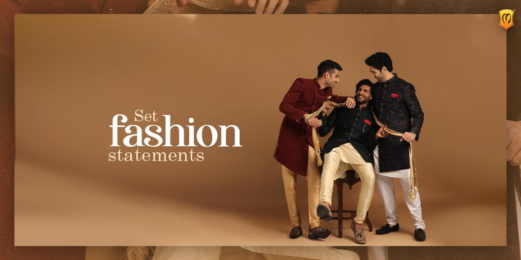 weddingplz's tweet photo. Make it an occasion of a lifetime with regal celebration wear made in @Manyavar_ ✨
#CelebrationWear #Manyavar #IndianWear #MadeInManyavar #Sherwani #KurtaJacket #Indowestern https://t.co/IsBzDrn1QV