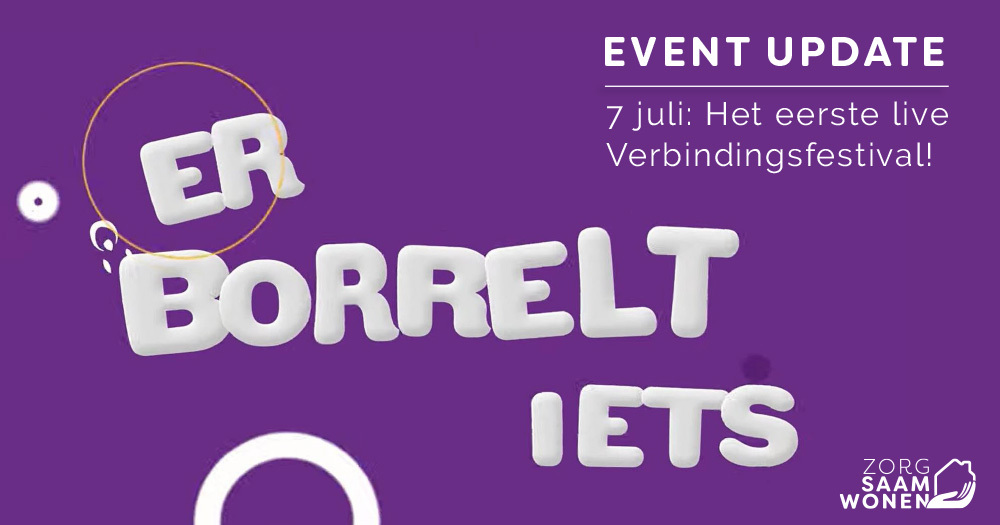 Op 7 juli staat het eerste Live Verbindingsfestival op het programma. Ook ZorgSaamWonen is aanwezig, met invulling van Rick Kwekkeboom, Pameijer/+Vijf, Companen, Valente en ZorgSaamWonen zelf. Lees hier meer over wat je van ons kunt verwachten. bit.ly/39dTIdi