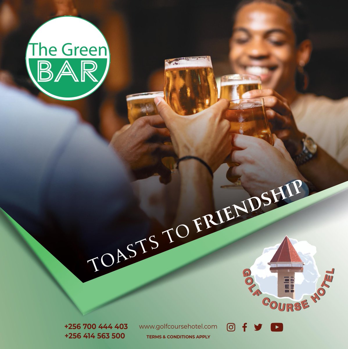 Come toast to good times with friends and family as you get served the best cocktails and mocktails in comfort
#Golfcourse #Hotel #weekend #Friends #Greenbar