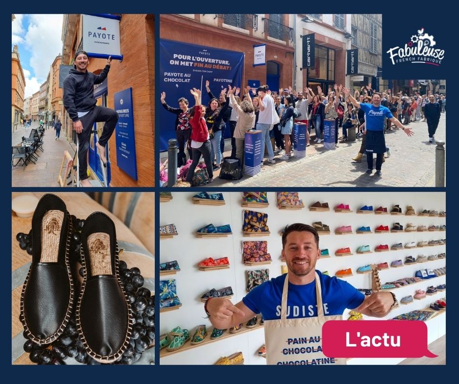⏰Belle actualité pour la marque catalane <a href="/payotespadrille/">Espadrilles PAYOTE</a>, leur première boutique à #toulouse et le lancement d'une #espadrille #madeinfrance en "cuir de raisin" 🍇
 👏🏻<a href="/OlivierGelly/">Olivier Gelly</a> et toute l'équipe 👇🏻
linkedin.com/posts/fabuleus…