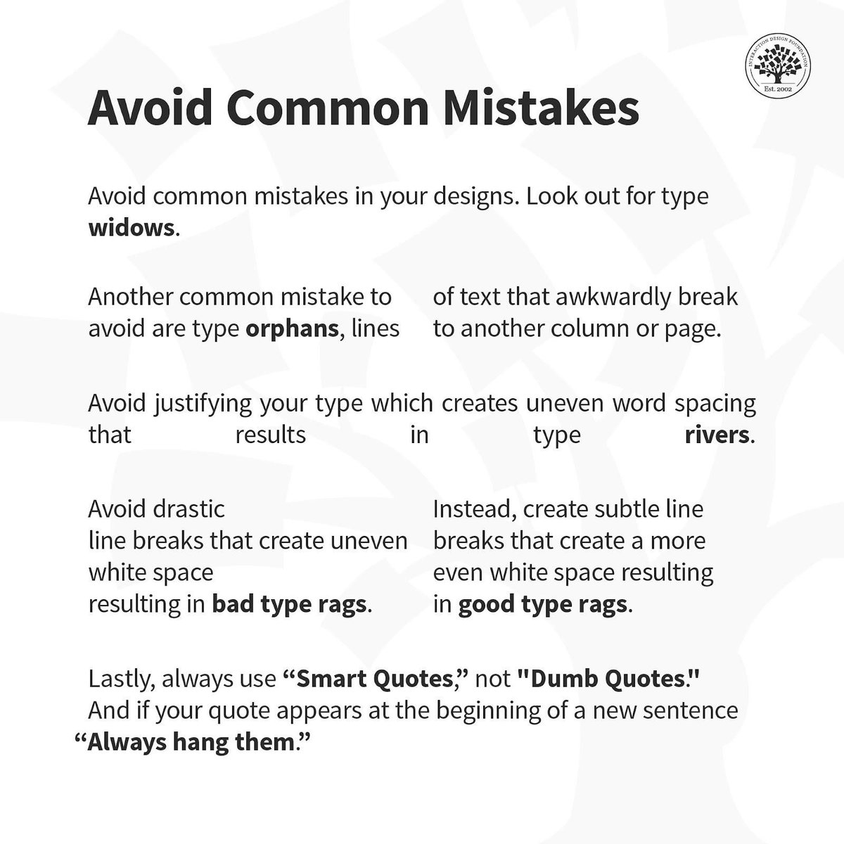 ixdf_org's tweet photo. How many of these mistakes you made in the beginning of your design career? π
____________________________
#DesignFails #CommonMistakes #UX #UXDesign #Designers #LearnWithIxDF https://t.co/cfU0yvoKhB