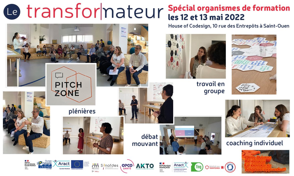 #QVT
[TRANSFORMATEUR NUMERIQUE] Après un 1er jour riche en échanges, c'est reparti pour une journée de travail, afin de faire avancer les organismes de formation, dans l'évaluation des impacts de la transformation #numérique sur l'organisation du travail !
👉retour en images...
