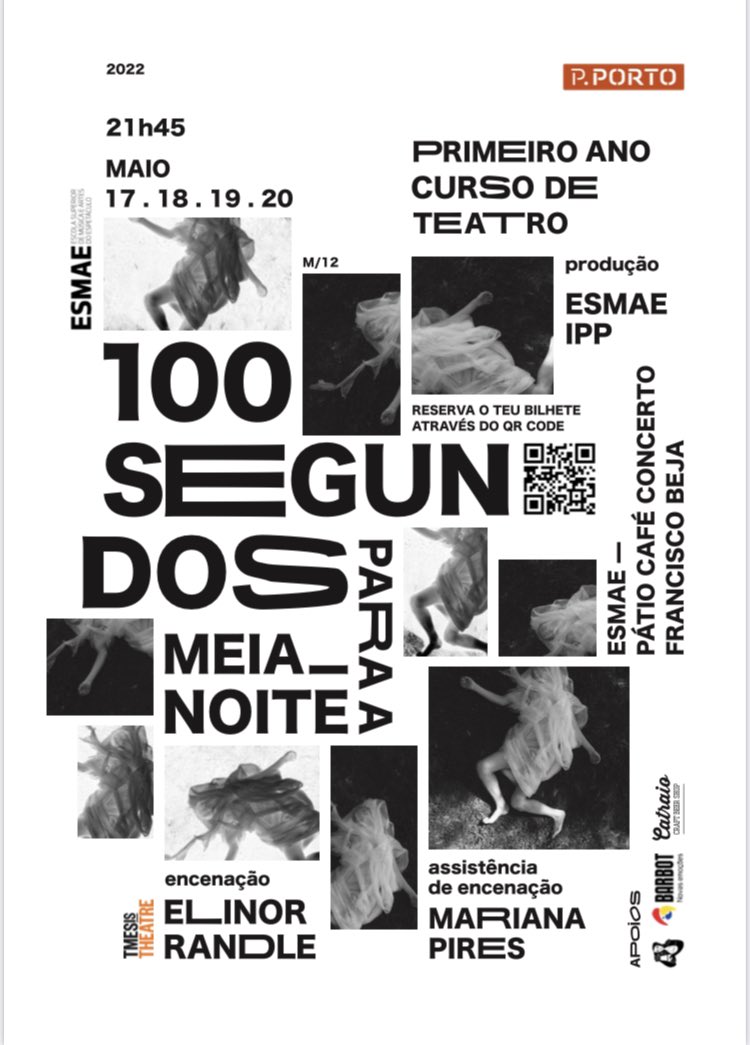 TmesisTheatre's tweet photo. We open on Tuesday! If you are anywhere near Porto!#100SecondsToMidnight #porto @EliRandle @marianapiresact https://t.co/s1Ea9rMQZ9